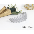Luxus Silber Kristallblatt Braut Kopfschmuck Krone Stirnband Hochzeit Haarschmuck